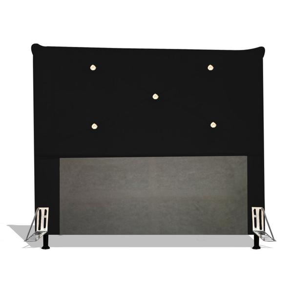 Imagem de Cabeceira Estofada Portugal 160 cm Para Cama Box Quarto Queen Size MV Estofados Suede Preto