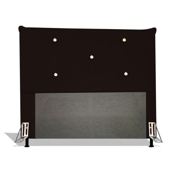 Imagem de Cabeceira Estofada Portugal 195 cm Para Cama Box Quarto King Size MV Estofados Suede Marrom