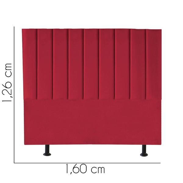 Imagem de Cabeceira Estofada Queen 160CM Karla Suede Vermelho - D A DECOR