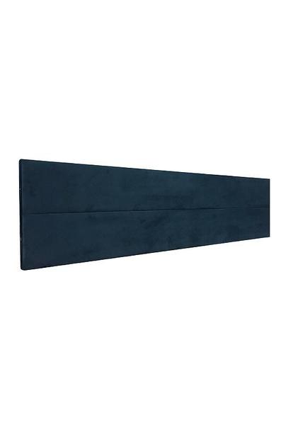 Imagem de Cabeceira Estofada Queen 2 Blocos Não é Segredo Suede Liso Azul Marinho 160x60