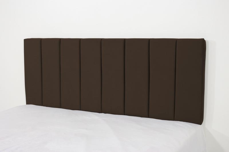 Imagem de Cabeceira Estofada Queen Vertically 160x60cm Na Cor Marrom Escuro - Produto em MDF de Alta Qualidade