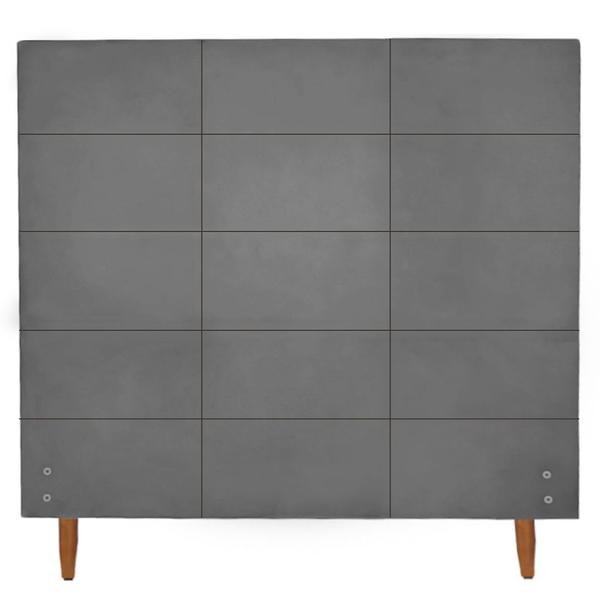 Imagem de Cabeceira Estofada Raissa para Cama Box de Casal Suede Preto 138cm JBF