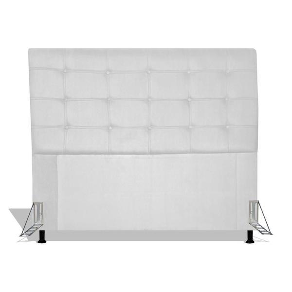 Imagem de Cabeceira Estofada Rubi 140 cm Para Cama Box Quarto Casal Sintético Branco