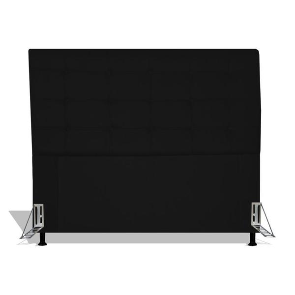 Imagem de Cabeceira Estofada Rubi 140 cm Para Cama Box Quarto Casal Suede Preto