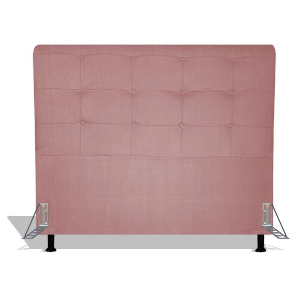 Imagem de Cabeceira Estofada Rubi 90 cm Para Cama Box Quarto Solteiro MV Estofados Suede Rose