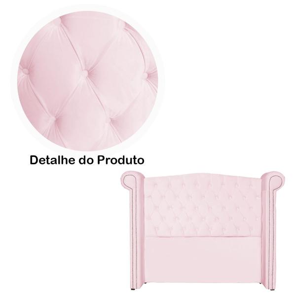 Imagem de Cabeceira Estofada Sienna Para Cama Box Solteiro 90 Cm Corano Rosa Bebe - LM DECOR