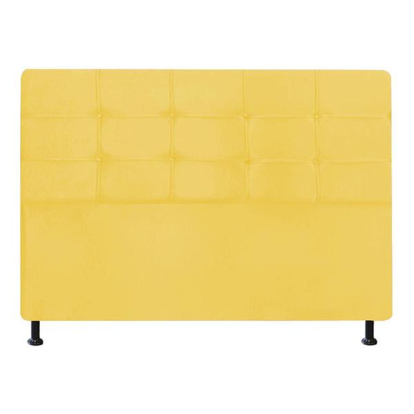 Imagem de Cabeceira Estofada Slim 90 cm Solteiro Quarto para Cama Box Tecido Sintético Amarelo - KDAcanto Móveis