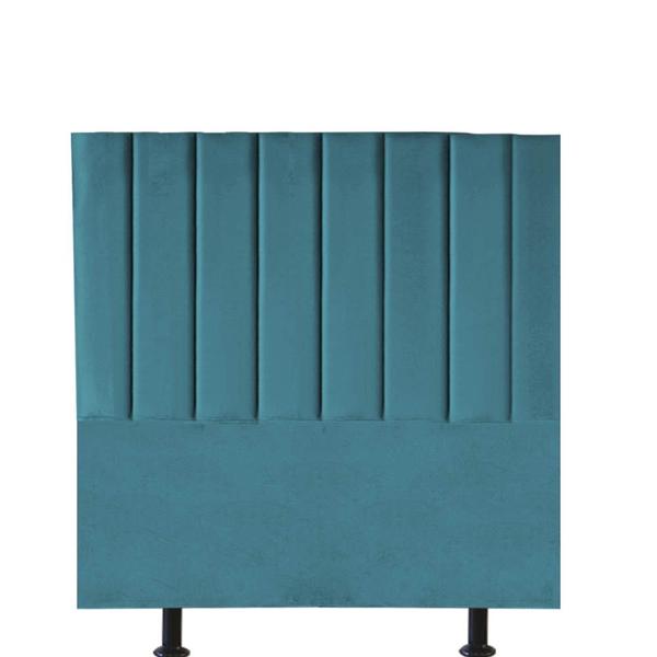 Imagem de Cabeceira Estofada Solteiro 90CM Karla Suede Azul Turquesa - D A DECOR