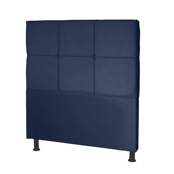 Imagem de Cabeceira Estofada Solteiro Para Cama Box 90 cm Azul Marinho Carol Mafer