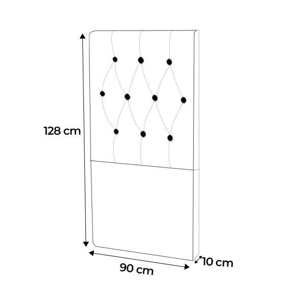 Imagem de Cabeceira Estofada Solteiro Para Cama Box 90 cm Bege Livia Mafer