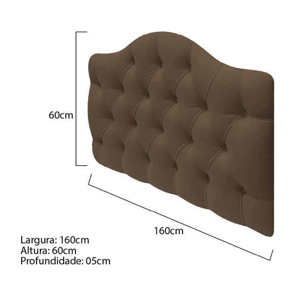 Imagem de Cabeceira Estofada Suspensa Imperatriz 160 cm Queen Size Suede Marrom - Amarena Móveis