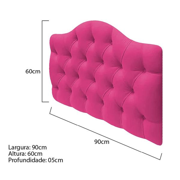 Imagem de Cabeceira Estofada Suspensa Imperatriz 90 cm Solteiro Suede Pink - Amarena Móveis