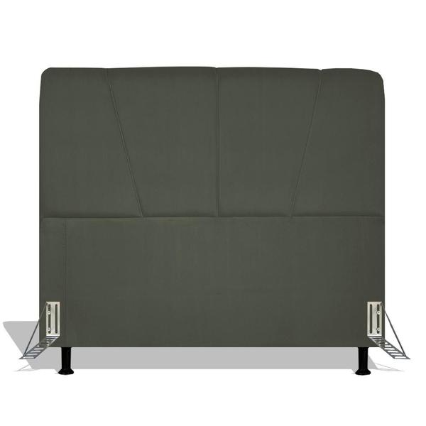 Imagem de Cabeceira Estofada Topázio 160 cm Para Cama Box Quarto Queen Size Luxo Suede Cinza