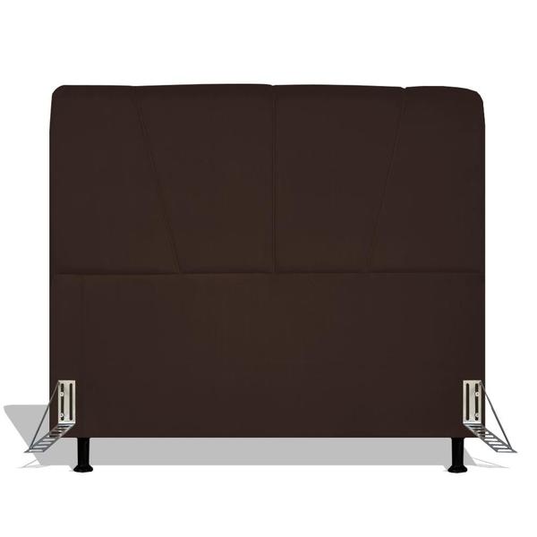 Imagem de Cabeceira Estofada Topázio 160 cm Para Cama Box Quarto Queen Size Luxo Suede Marrom