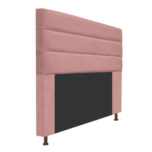 Imagem de Cabeceira Estofada Turim 140cm casal Quarto Cama Box Suede Rose Gold - KDAcanto Móveis