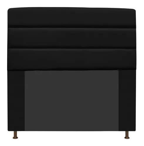 Imagem de Cabeceira Estofada Turim 140CM Casal Suede Preto - D A DECOR