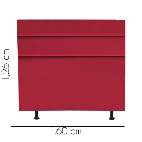 Imagem de Cabeceira Estofada Turim 160 cm Queen Size Quarto para Cama Box material sintético Vermelho - Damaffê Móveis