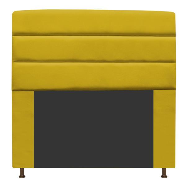 Imagem de Cabeceira Estofada Turim 195 cm para Cama King Size Suede Amarelo - KDAcanto Móveis