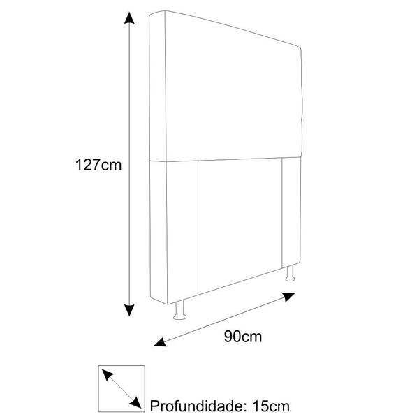 Imagem de Cabeceira Estofada Turim 90 cm para Cama Solteiro  Suede Azul Turquesa - KDAcanto Móveis