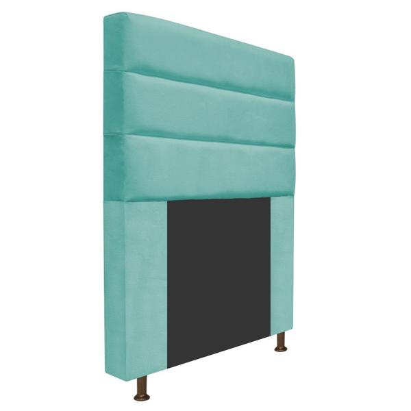 Imagem de Cabeceira Estofada Turim 90 cm Solteiro  Suede Azul Tiffany - Amarena Móveis