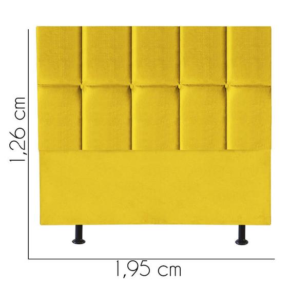 Imagem de Cabeceira Estofada Turquia 195cm King Size Para Cama Box Quarto Suede Amarelo - Ahazzo Móveis