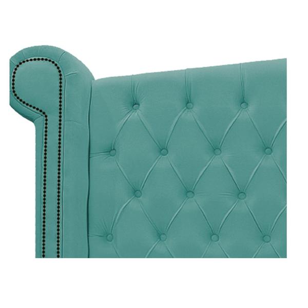 Imagem de Cabeceira Estofada Veneza 140 cm Casal Suede Azul Tiffany - ADJ Decor