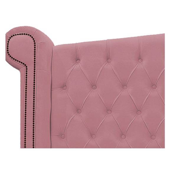 Imagem de Cabeceira Estofada Veneza 140 cm Casal Suede Rosa Bebê - Amarena Móveis