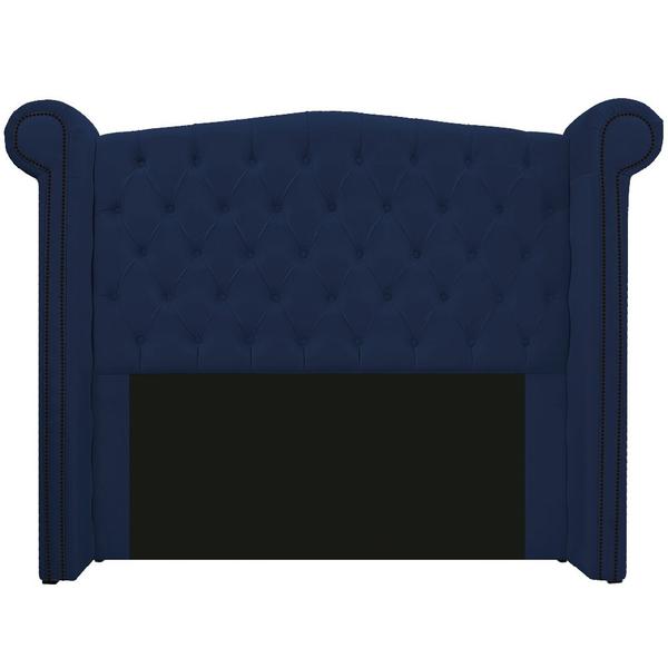 Imagem de Cabeceira Estofada Veneza 195 cm King Size Suede Azul Marinho - Amarena Móveis