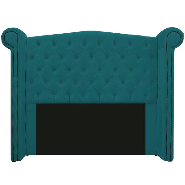 Imagem de Cabeceira Estofada Veneza 195 cm King Size Suede Azul Turquesa - Doce Sonho Móveis