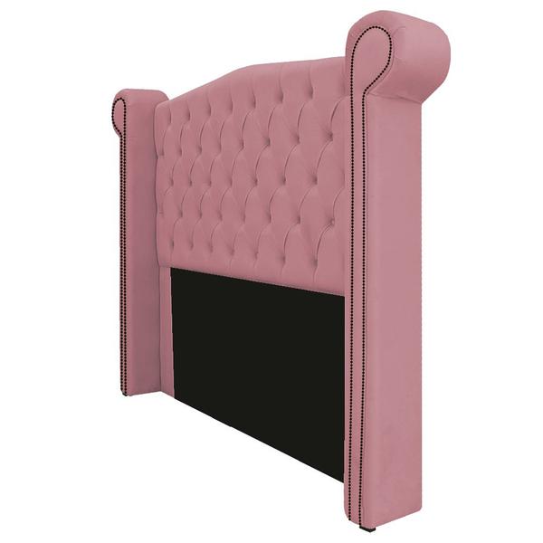 Imagem de Cabeceira Estofada Veneza 195 cm King Size Suede Rosa Bebê - Amarena Móveis