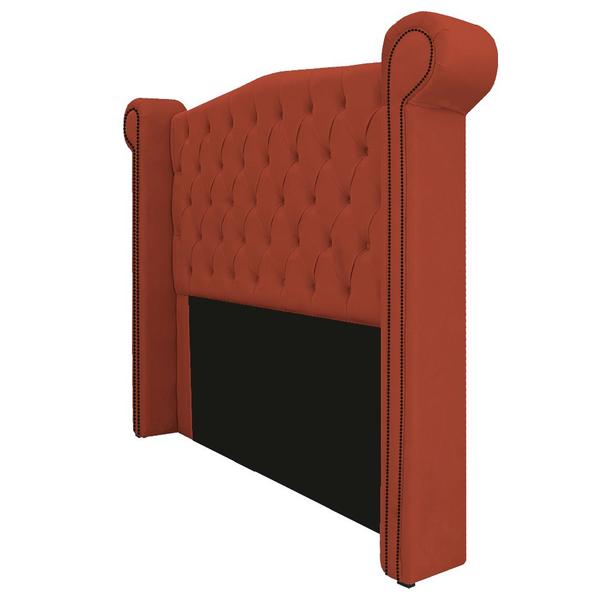 Imagem de Cabeceira Estofada Veneza 195 cm King Size Suede Terracota - ADJ Decor