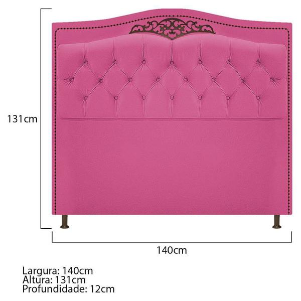 Imagem de Cabeceira Estofada Yasmim 140 cm Casal Suede Pink - Doce Sonho Móveis