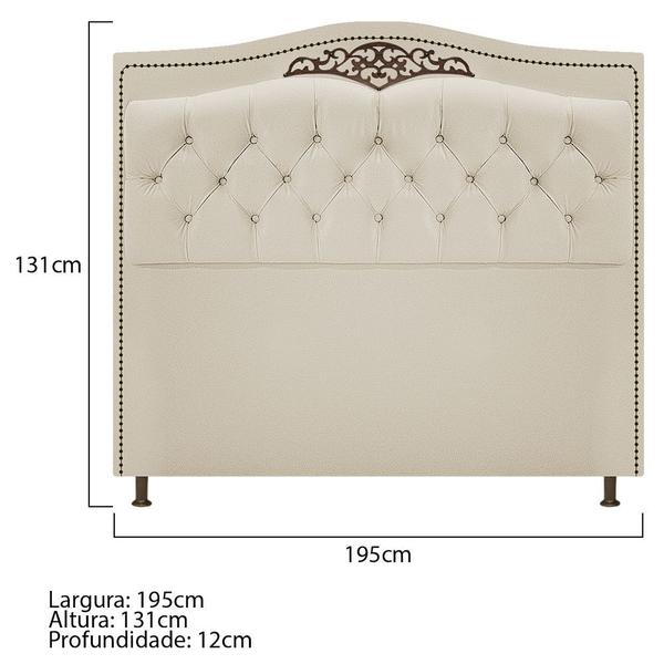 Imagem de Cabeceira Estofada Yasmim 195 cm King Size Corano Bege - ADJ Decor