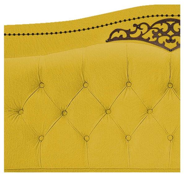 Imagem de Cabeceira Estofada Yasmim 195 cm King Size Suede Amarelo - Amarena Móveis