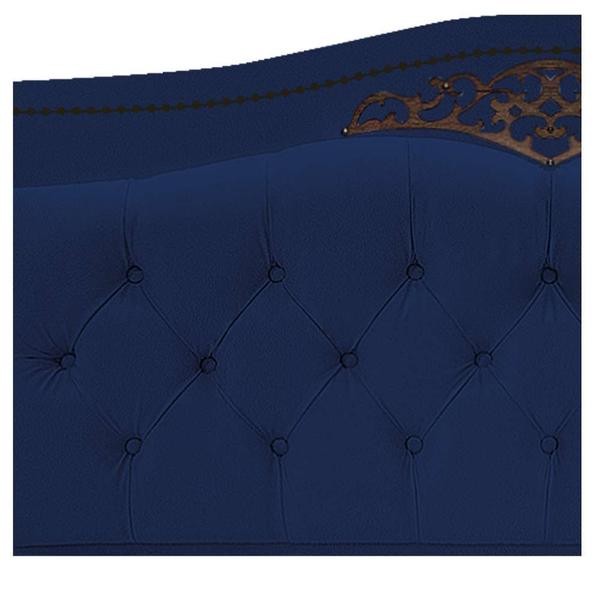 Imagem de Cabeceira Estofada Yasmim 195 cm King Size Suede Azul Marinho - Amarena Móveis