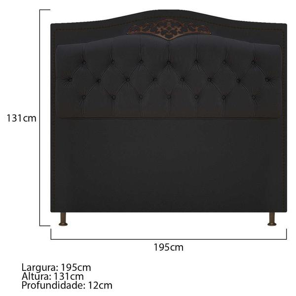 Imagem de Cabeceira Estofada Yasmim 195 cm King Size Suede Preto - ADJ Decor