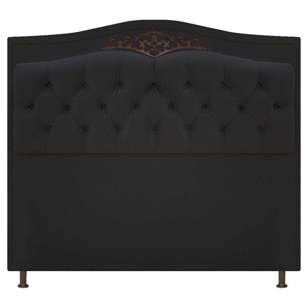 Imagem de Cabeceira Estofada Yasmim 90 cm Solteiro Suede Preto - ADJ Decor