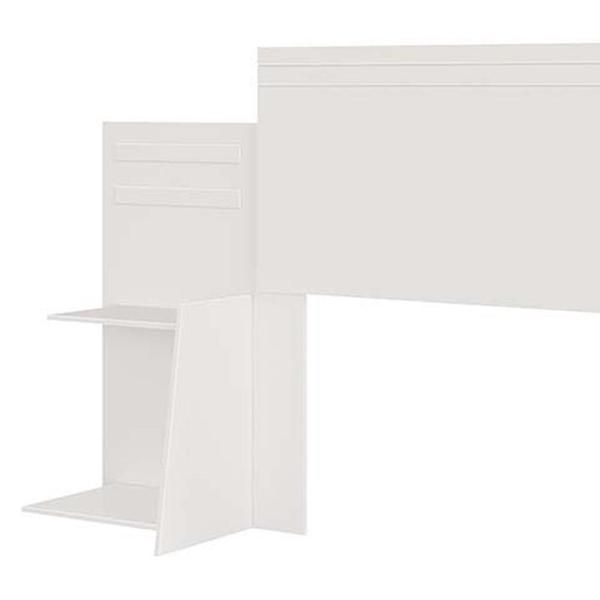 Imagem de Cabeceira Extensível Casal Queen Solteiro 100% MDF Com Nichos Laterais Branco Grince Shop JM