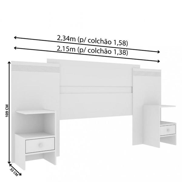 Imagem de Cabeceira Extensível Mesa Cabeceira 2 Gavetas Dacar Tcil