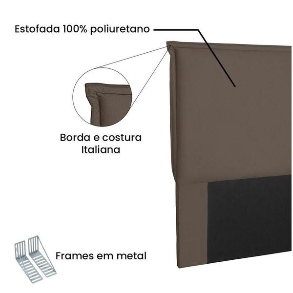 Imagem de Cabeceira Garden Cama Box King 195 Cm Suede Caramelo