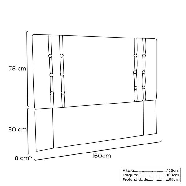 Imagem de Cabeceira Gênova Para Cama Box Queen 160 cm Suede Cinza - D'Rossi