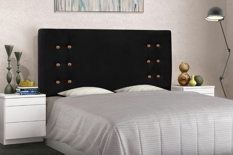 Imagem de Cabeceira Genova Suede Preto King 195cm - Spezzia