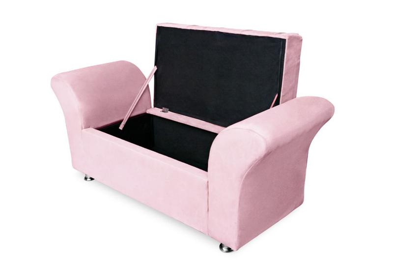 Imagem de Cabeceira Geovana e Calçadeira Veneza Baú Queen 160cm Corano Rosa Bebe - DL Decor