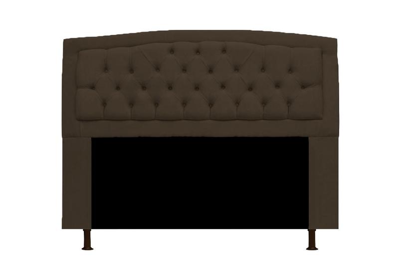 Imagem de Cabeceira Geovana e Calçadeira Veneza Estofada King 195cm Suede Marrom - DL Decor