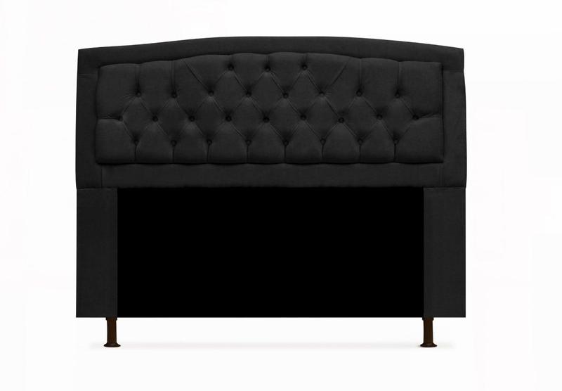 Imagem de Cabeceira Geovana Para Cama Box Queen 160 cm Suede Preto - LM DECOR