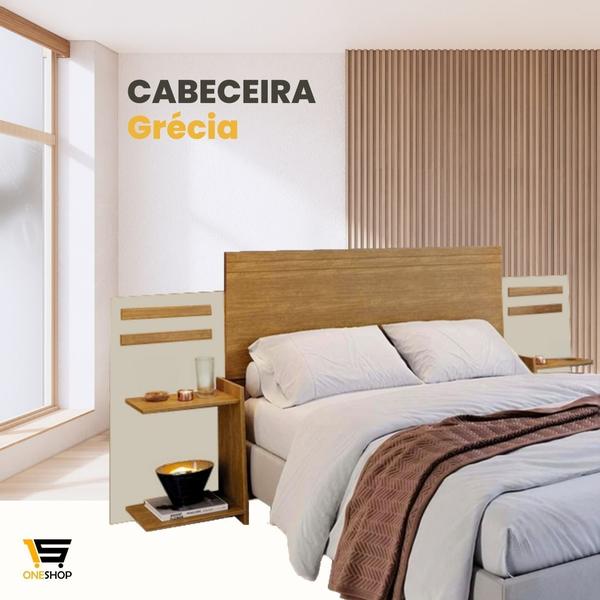 Imagem de Cabeceira Grécia Durável em 100% MDF Camas de 90cm a 160cm Com Nichos - FÊNIX