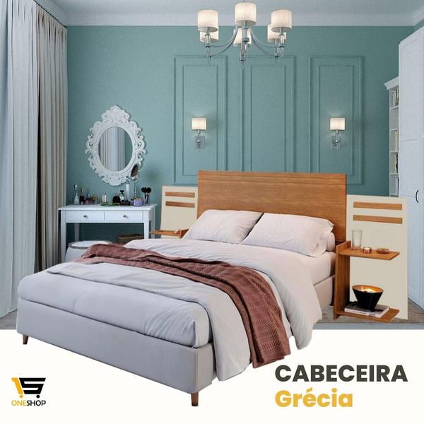 Imagem de Cabeceira Grécia Durável em 100% MDF Camas de 90cm a 160cm Com Nichos - FÊNIX