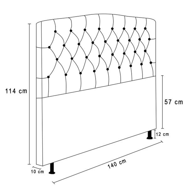 Imagem de Cabeceira Greta Para Cama Box Casal 140 cm Linho Cinza - D'Rossi