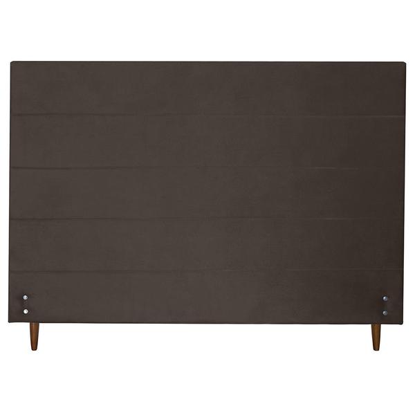 Imagem de Cabeceira Helena 100Cm Para Cama Box Solteiro Suede Marrom Escuro