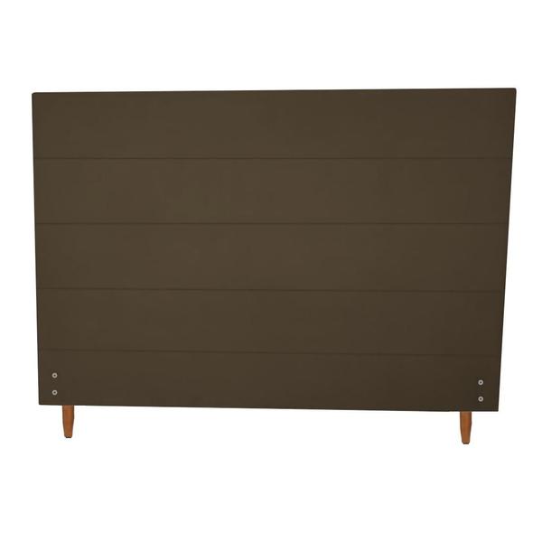 Imagem de Cabeceira Helena 120Cm Cama Box Solteiro Suede Marrom Escuro